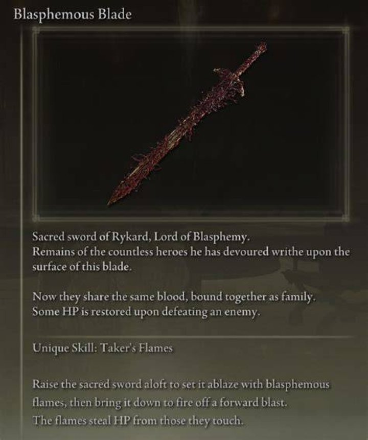 Elden Ring: How to Get the Blasphemous Blade