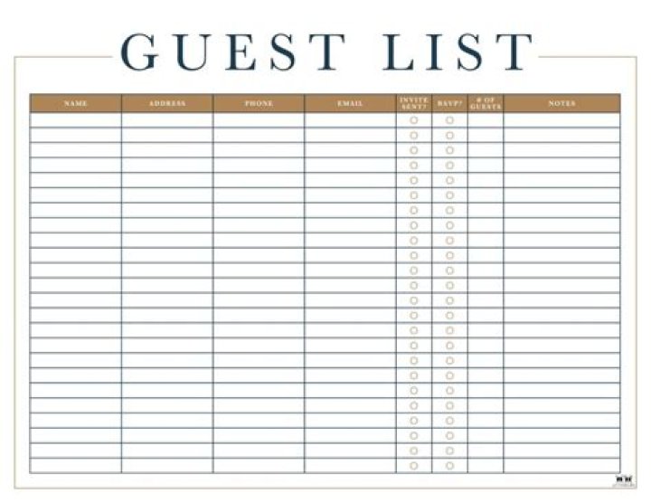 Guest List Template
